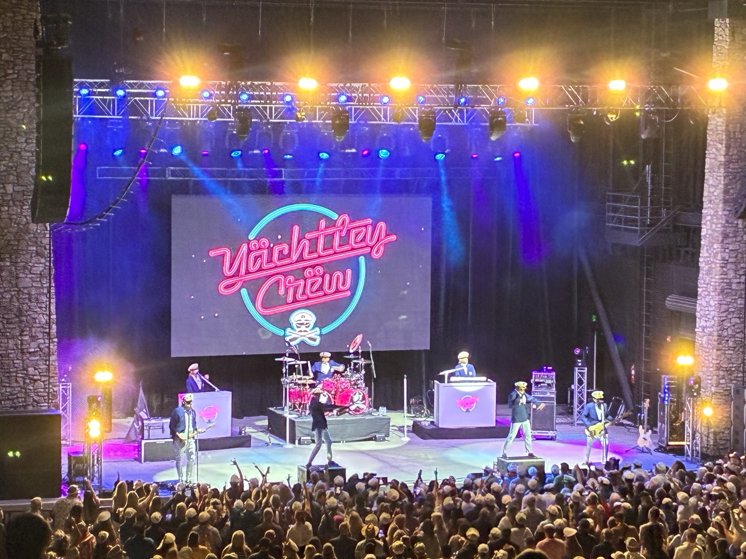 Yachtley Crew performing on stage at Vina Robles Amphitheatre